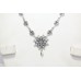 Necklace Earrings Set 925 Sterling Silver Hallmarked Designer American Diamond Cubic Zirconia Stone Handmade Women Gift E266